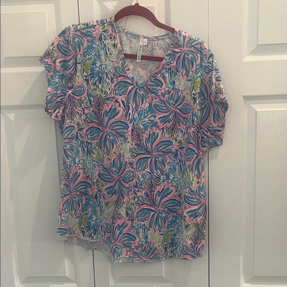 Vibrant Floral V-Neck Blouse